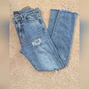 Aeropostale Blue Distressed Cropped Jeans
